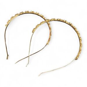 Elegant Goldtone Crystal Headbands NWOT